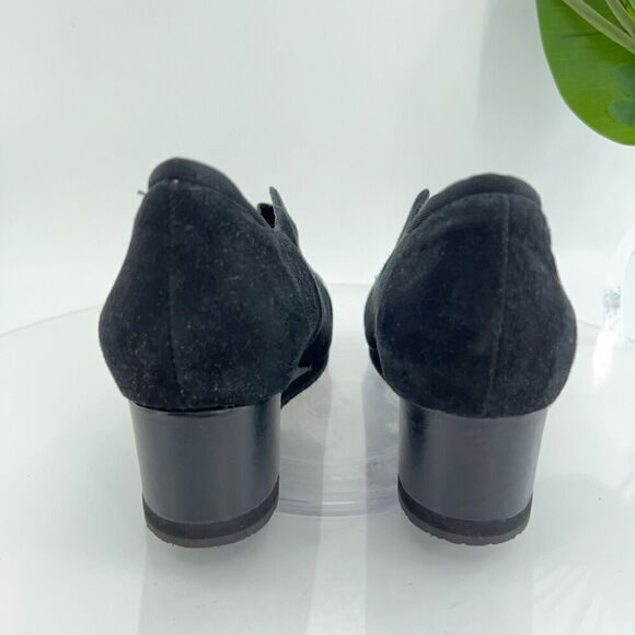 Earthies Women's Bondy Pump Size 10 Black Leather Wedge Slip On Shoes Bootie - Picture 7 of 14